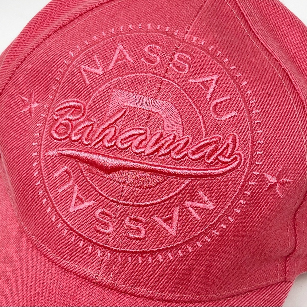 Bahamas Nassau Embroidered Adjustable Baseball Cap Souvenir Unisex Coral Pink - Picture 5 of 8